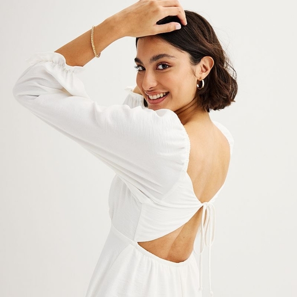 NWOT Speechless [M] Long Sleeve Tiered Babydoll Dress - Picture 4 of 5